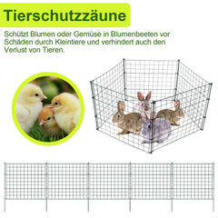 Hengda Teichzaun Gartenzaun Steckzaun, Zaunelemente metall Gitterzaun Set ür den Garten, Freigehege