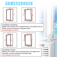 Hengda Fensterabdichtung Klimaanlagen Klimagerät Hot Air Stop Abluftschlauch 4M Tragbar
