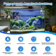 Hengda LED Aquarium Beleuchtung, 24/7 Modus, wasserdicht, 55-150cm, Aufsetzleuchte Vollspektrum Licht