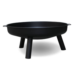 Hengda Feuerschale für Draußen Ø82.5cm, Gross Feuerstelle Feuerkorb Eisenschale mit mit Griffen und abnehmbaren Beinen