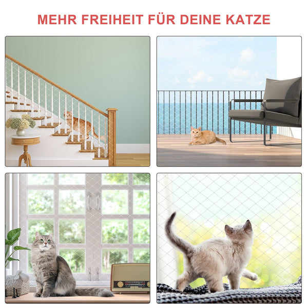 Hengda Katzennetz, Katzenschutznetz, Fensterschutzgitter, Balkonnetz, 3x8m