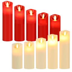 Hengda Flammenlose LED Kerzen 5er Set, Led Kerzen Flackernde Flamme, Echtwachs Kerzen mit Fernbedienung, mit Timerfunktion