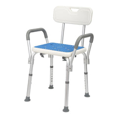 Hengda Duschhocker für Senioren Duschstuhl mit Armlehnen und Rückenlehne Badezimmerhocker bis 136kg Badhocker Höhenverstellbar Badhocker für die Dusche