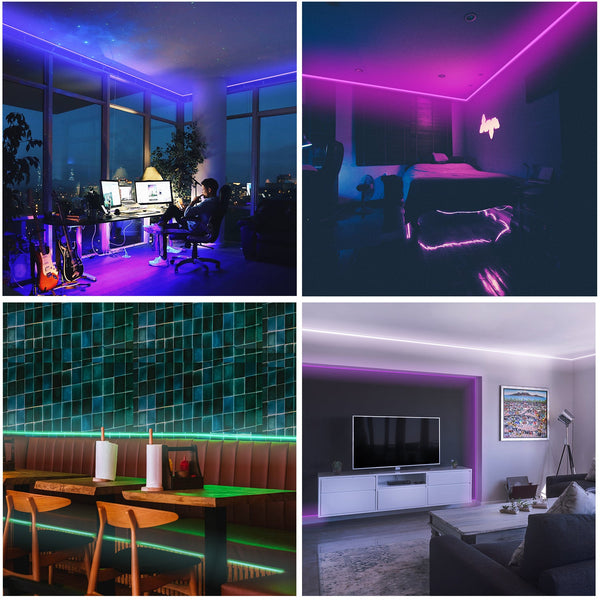 Hengda Led Strip mit 24 Tasten Fernbedienung, RGB 5050 SMD LED Streifen Selbstklebend 12V, led beleuchtung [Energieklasse F]