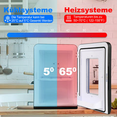 Hengda 2in1 Mini Kühlschrank Kühlbox 15L, Tragbarer Kühl- und Heizkühlschrank mit 220V AC/12V DC für den Auto- und Heimgebrauch [Energieklasse F]