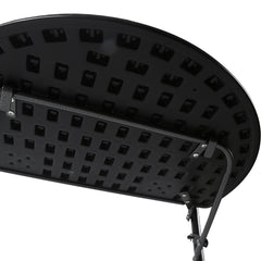 Balkontisch klappbar Hängetisch, klapptisch Balkongeländer, 3-Fach höhenverstellbarer balkontisch zum einhängen, 60 x 40 cm Halbrund Balkontisch klappbar Schwarz