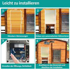 Hengda automatische Hühnertür Hühnerklappe mit Schieber 22 x 32 cm