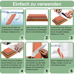 Hengda Schleifstein set Abziehstein Wetzstein 400/1000 3000/8000 Messerschärfer Profi
