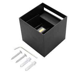 Hengda 7W LED Wandlampe Modern Eckig IP65 Warmweiß Wandleuchte