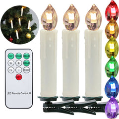 Hengda 10-30x LED Weihnachtskerzen Weihnachtsbaumkerzen kabellose RGB Kerzen mit Timer