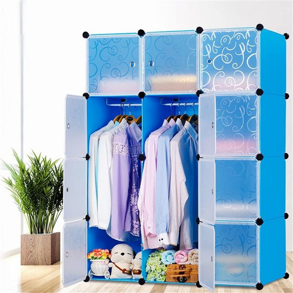 Kleiderschrank für kinder 12 Würfel Blau