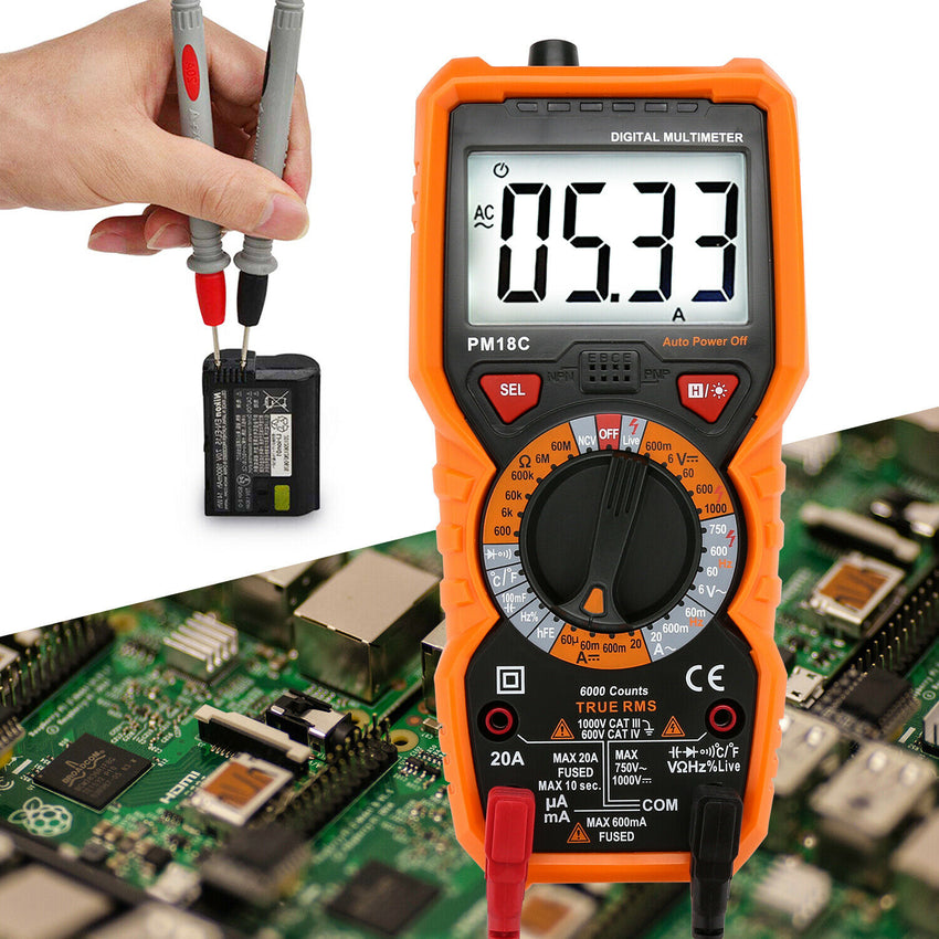 Digital Multimeter kfz AC/DC OHM volt Voltmeter True RMS temperaturmesser