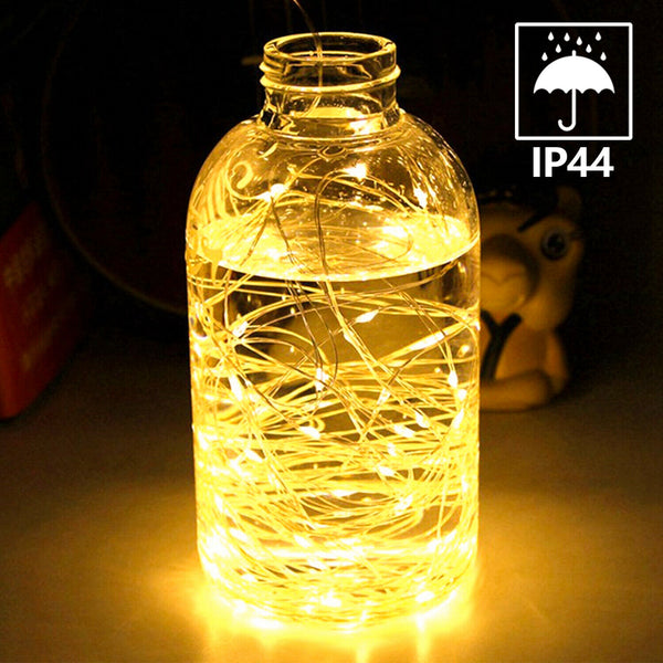 100 LEDs Drahtlichterkette Lichterkette Solar Lichterkette Warmweiß Wasserdichte