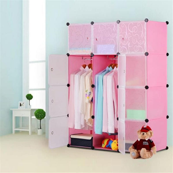 Kleiderschrank für kinder 12 Würfel Rosa