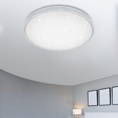 Online Shop Vingo 50W LED Deckenleuchte Rund Starlight-Design Kristall (Weiß/Warmweiß/Farbwechsel/Dimmbar)