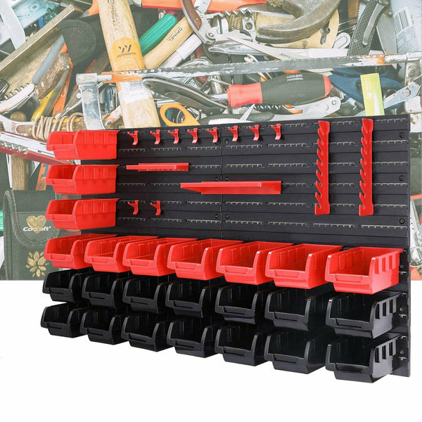 45tlg Stapelbox Box extra starke Regal erweiterbar mit Etikettenfach Wandpaneel