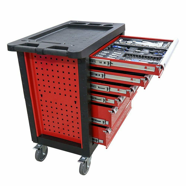 6 mit Schubladen Werkzeugwagen Rollwagen Werkzeug Werkzeug gefüllt kugelgelagert