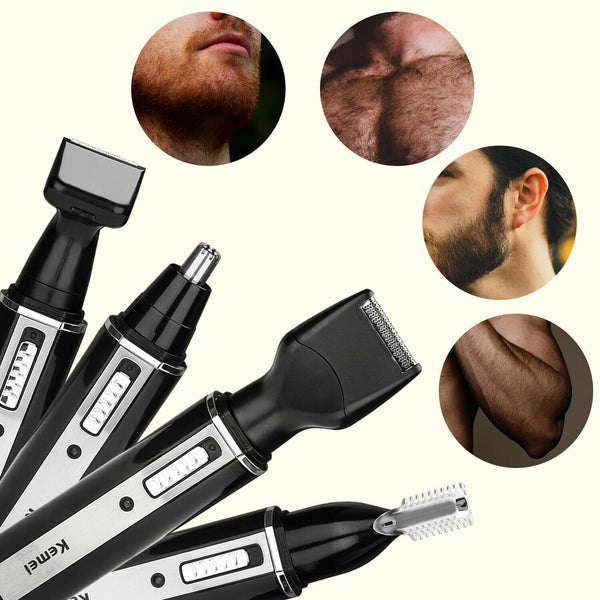 Nasenhaarschneider 4in1 Edelstahl Gesichtshaartrimmer Wiederaufladbarer Qualität