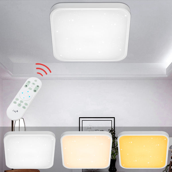 Eckige LED Deckenleuchte Starlight Effekt