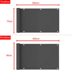 Balkonsichtschutz Doppelseitige Beschichtung Blickdicht HDPE mit Ösen und Kordel Sonnenschutz UV-Schutz