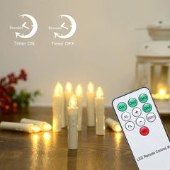 Hengda 10-30x LED Weihnachtskerzen mit Batterie kabellose Party RGB Kerzen Hochzeit