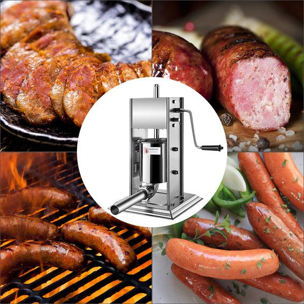 Hengda Wurstfüllmaschine Zuhause Vertikale Edelstahl Wurstfüller Füllröhrchen 3L, 5L, 7L