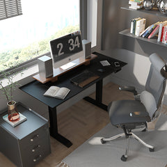 Hengda Höhenverstellbarer Schreibtisch bis 80kg belastbar schwarz