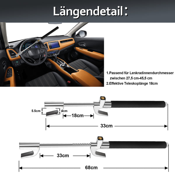 Hengda Lenkradschloss Lenkrad Lenkradkralle Diebstahlsicherung Auto KFZ Absperrstange