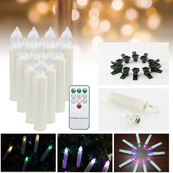 Hengda 10-50 Stück Kabellose LED Weihnachtskerzen Lichterkette