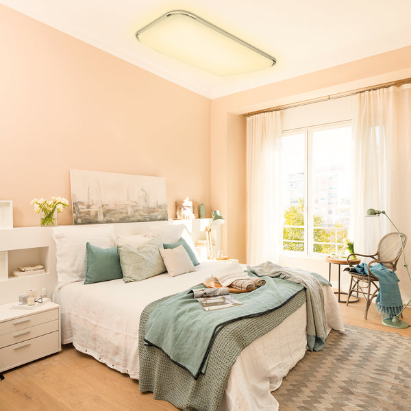 Hengda Smart LED Deckenleuchte Dimmbar mit Fernbedienung, 36W Deckenlampe Dimmbar APP-Steuerung, Hoplugge Lichtfarbe und Helligkeit Einstellbar (WarmWeiß Neutralweiß KaltWeiß), [Energieklasse A++]