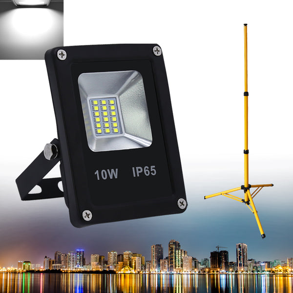 Hengda® LED Strahler 10W Kaltweiß Fluter  Floodlight Flutlicht  Außenbeleuchtung Wasserdicht IP65 Außenstrahler AC85 - 265V  Außenstrahler Außenleuchte Wandstrahler  mit Stativ