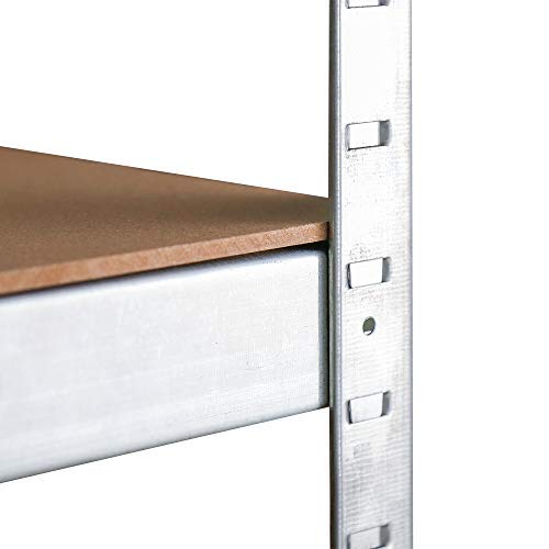 Wolketon Regal Lagerregal 2 Stück 180 * 90 * 40cm bis 875 kg Traglast Verzinkt schwerlastregal mit 5 soliden Böden MDF