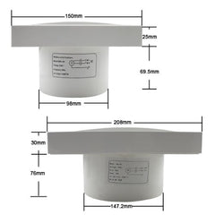 HG Wandlüfter Ventilator Wandventilator Badlüfter Abluftventilator Leise Weiß für Küche Bad WC