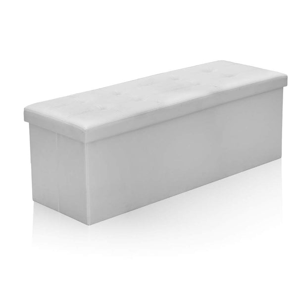 Wolketon Weiß Faltbar Sitzhocker Aufbewahrungsbox 110*38*38cm