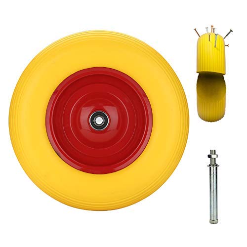 4.80/4.00-8 PU Schubkarrenrad Vollgummi pannensicher Ersatzrad inkl. Achse |Achse Ø 390 mm