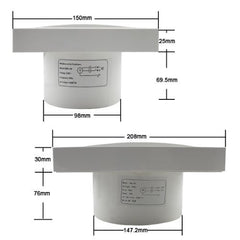 Hengda Wandlüfter Ventilator Wandventilator Badlüfter Abluftventilator Leise Weiß für Küche Bad WC