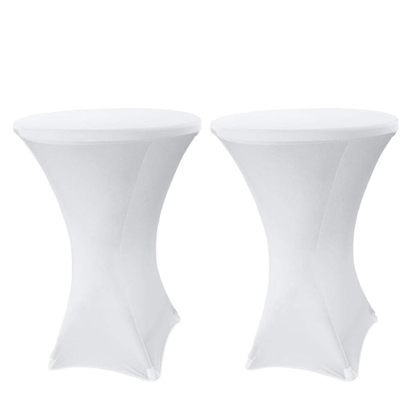 Hengda 2 Stück Weiß Stretchhusse für Bistrotisch/Stehtisch Größe:Ø 80-110cm