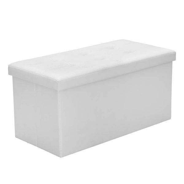 Wolketon Weiß Faltbar Sitzhocker Aufbewahrungsbox 76*38*38cm