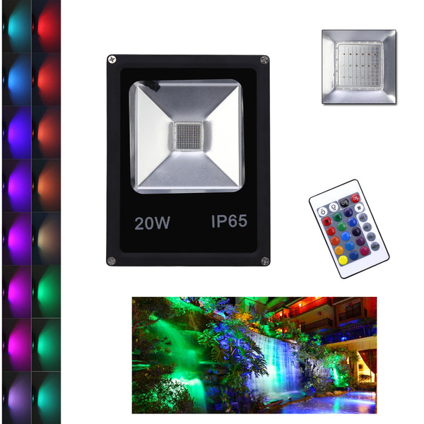Hengda® LED RGB Fluter 20W außen Strahler Baustrahler Baulicht Außenbeleuchtung für Garten