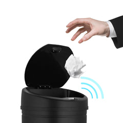 40 L Mülleimer Automatik Küche Abfalleimer IR Sensor Abfallsammler hochglanzpoliertem Edelstahl Mülltonne Oval Weiß