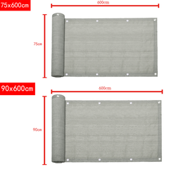 Balkonsichtschutz Doppelseitige Beschichtung Blickdicht HDPE mit Ösen und Kordel Sonnenschutz UV-Schutz