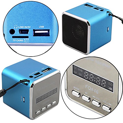 Mini Soundstation Stereo Lautsprecher Micro SD Kartenslot Blau