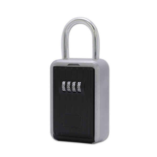 Hengda® Schlüsseltresor 4 Digit Zahlencode Keysafe schwarz-silber Wandmontage wasserdicht  mit Bügel