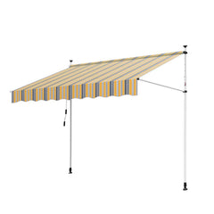 Wolketon Gelenkarmmarkise 1.2 * 1.5m UV-beständig Einziehbar  (Gelb Blau)