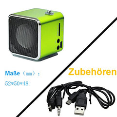 Mini Soundstation Stereo Lautsprecher Micro SD Kartenslot Grün