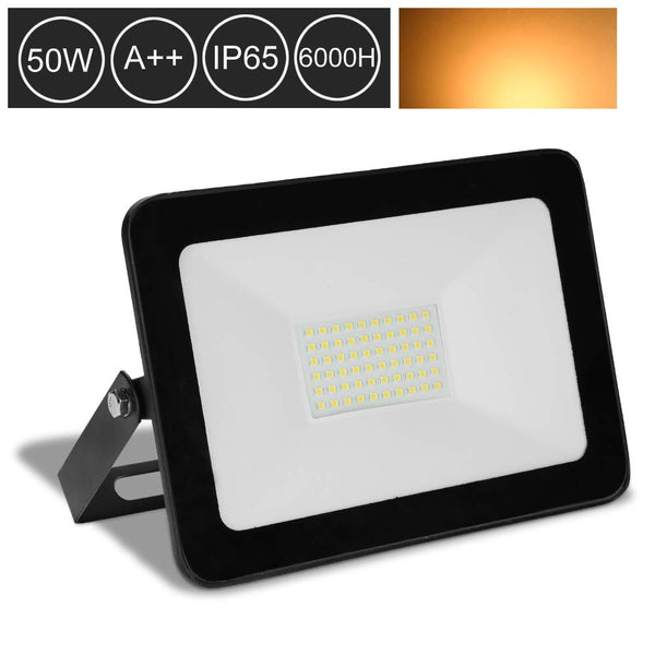 Hengda LED Fluter 50W Warmweiß Wasserdicht Außenstrahler Außenleuchte Scheinwerfer