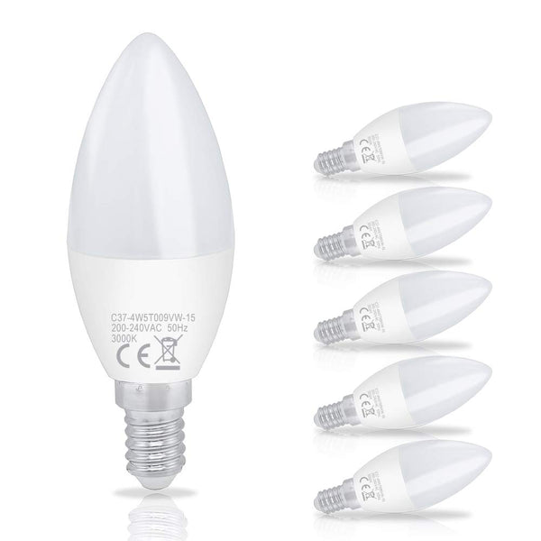 4.5W LED Birnen Ersetzt 38W Halogenlampen C37 E14 Warmweiß 3000K 6er Pack