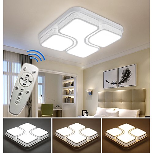 Hengda 36W Dimmbar Weiß-Schale Platz Modern Wohnzimmer LED Deckenlampe