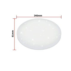 16W Weiß Runde LED-Deckenleuchte mit Starlight-Effekt Vingo
