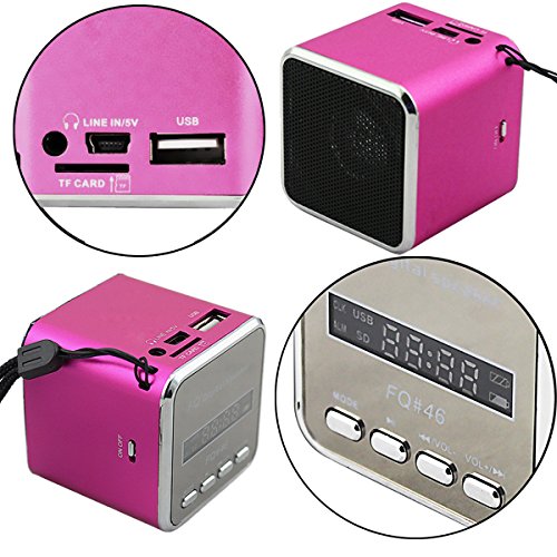 Mini Soundstation Stereo Lautsprecher Micro SD Kartenslot Rot